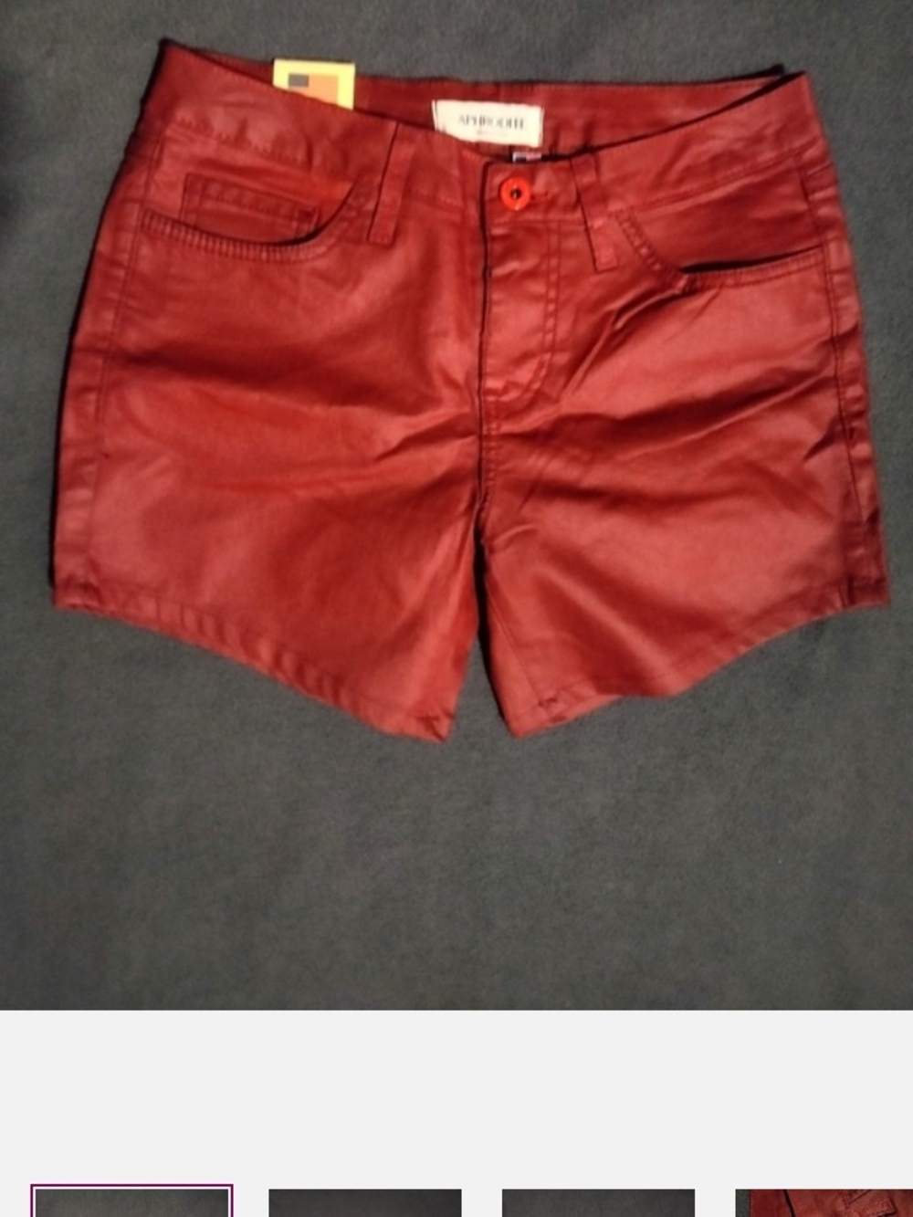 Aphrodite Women's Red Coated Denim Shorts